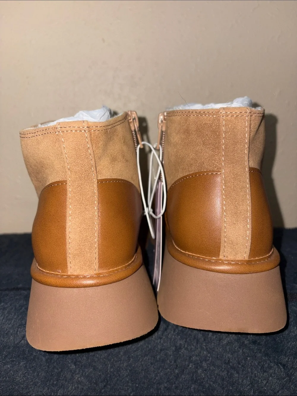 Wild Fable Suede Platform Ankle Boots in Chestnut